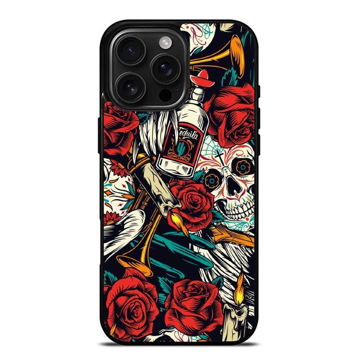 Skull Pattern iPhone 16 Pro Max Case FE0569