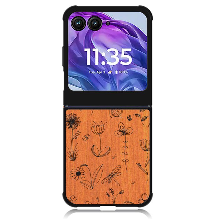 Botanical Plants Wood Motorola Moto Razr 2024 , Moto Razr 50 Case