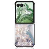 Marble Quotes X00225 Motorola Moto Razr+ Plus 2024/2025 Case, Motorola Razr 50 Ultra/50s Ultra Case