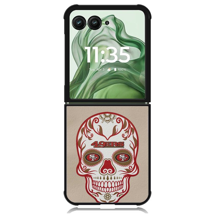 San Francisco 49ers Skull X00390 Motorola Moto Razr+ Plus 2024/2025 Case, Motorola Razr 50 Ultra/50s Ultra Case