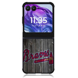 atlanta braves wood Motorola Moto Razr 2024 , Moto Razr 50 Case