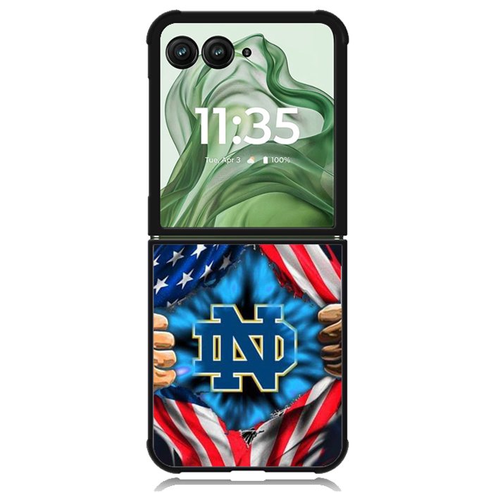 notre dame fighting irish flag X02249 Motorola Moto Razr+ Plus 2024/2025 Case, Motorola Razr 50 Ultra/50s Ultra Case