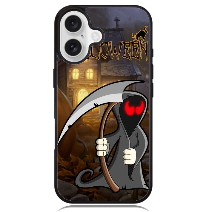 Orange Halloween Moon X2669 iPhone 16 Plus Case