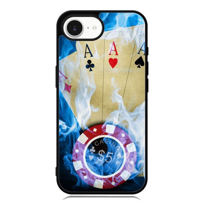 Blue Fire Ace Cards iPhone 16e Case FE0200