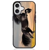 Horse black running X4653 iPhone 16 Case