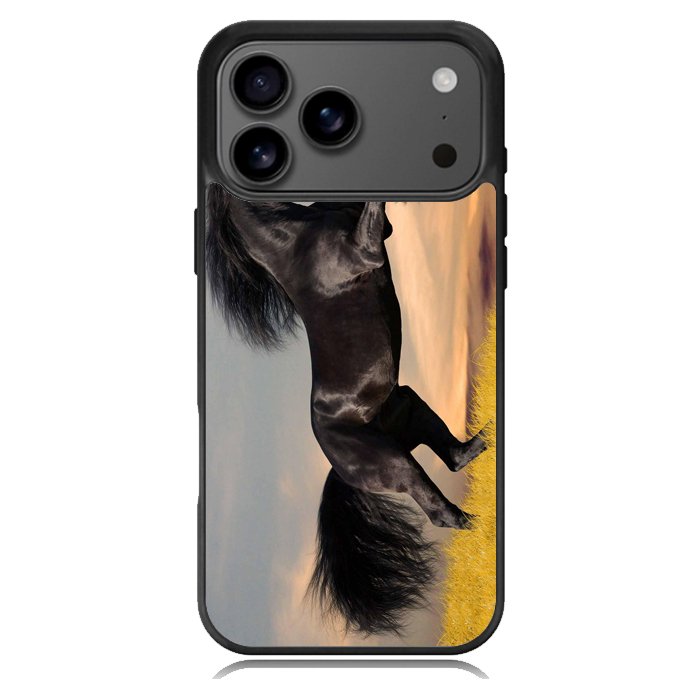 Horse black running X4653 iPhone 17 Pro Max Case