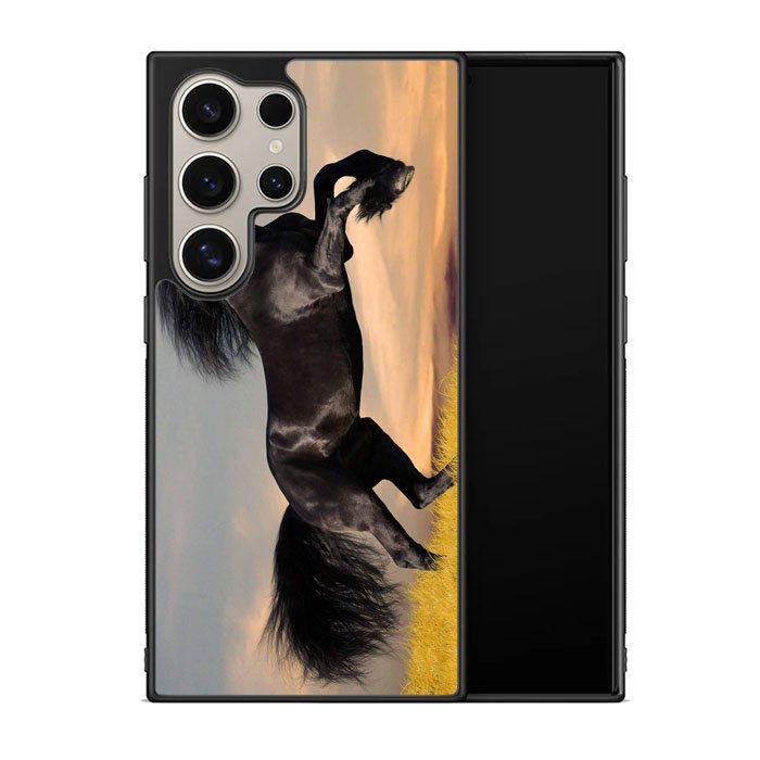 Horse black running X4653 Samsung Galaxy S25 Ultra 5G Case