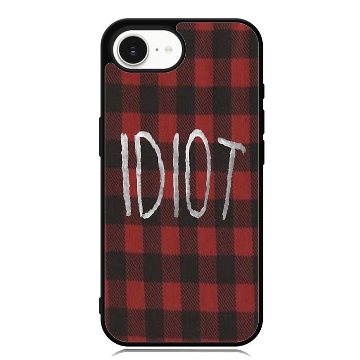 red plaid idiot iPhone 16e Case FE0184
