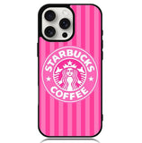 Starbucks Pink Stripes X5719 iPhone 16 Pro Case