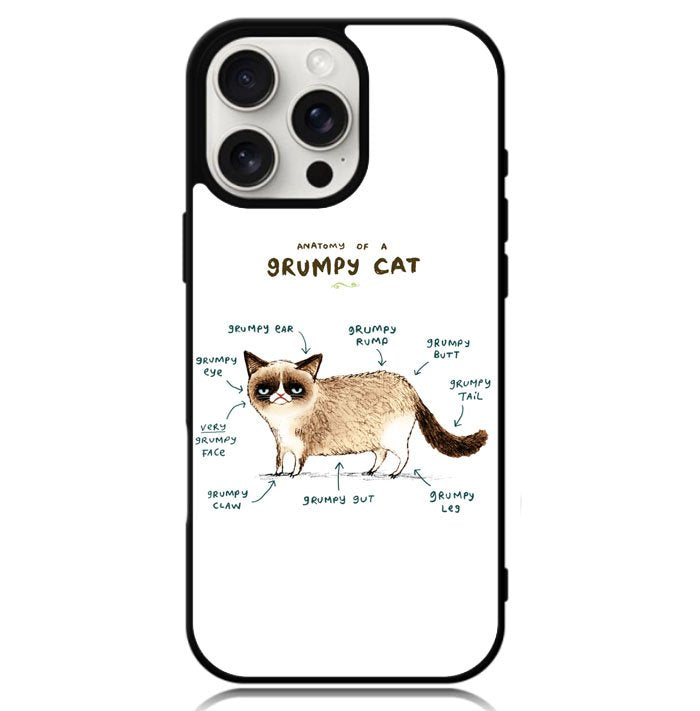 Anatomy Of A Grumpy Kitty X5744 iPhone 16 Pro Case