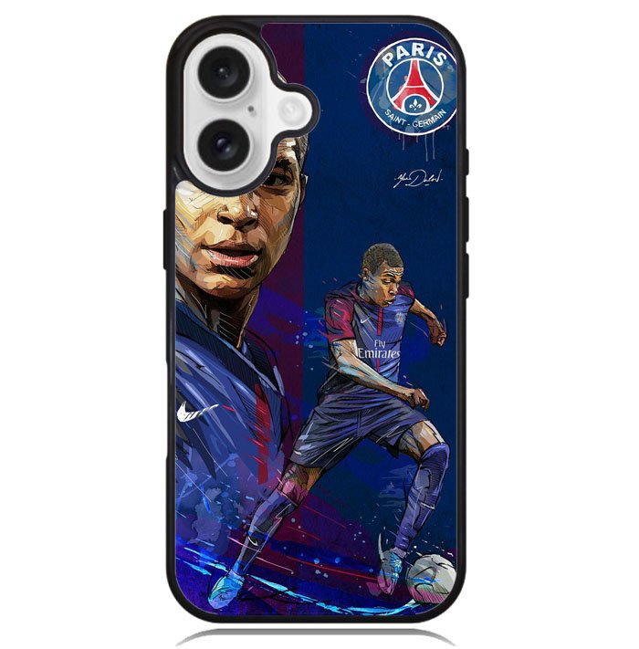 painting of Kylian Mbappé X7053 iPhone 16 Plus Case