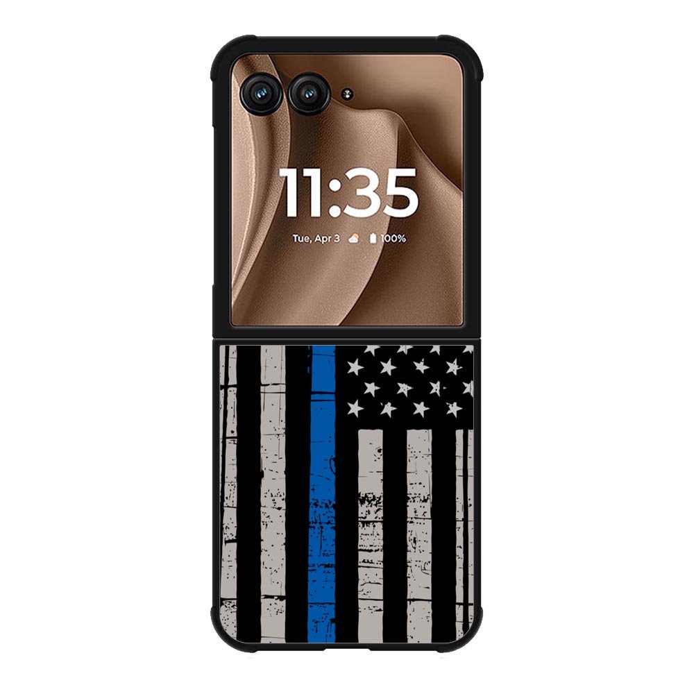 thin blue line flag X9119 Motorola Moto RAZR Plus 2025 Case