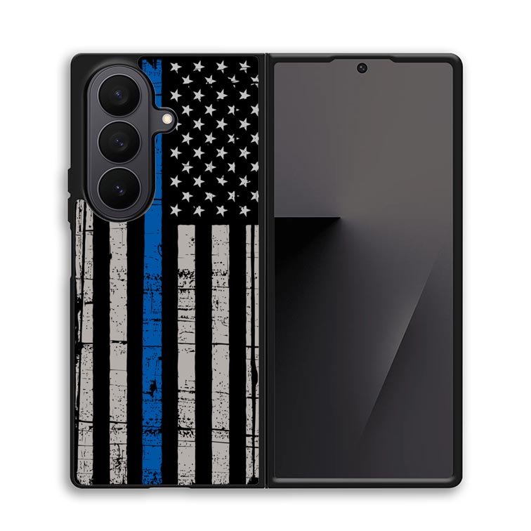 thin blue line flag X9119 Samsung Galaxy Z Fold 7 Case