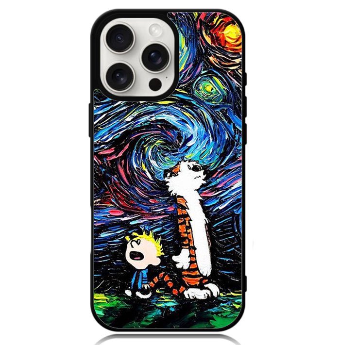 Calvin and Hobbes Art Starry Night X9177 iPhone 16 Pro Max Case