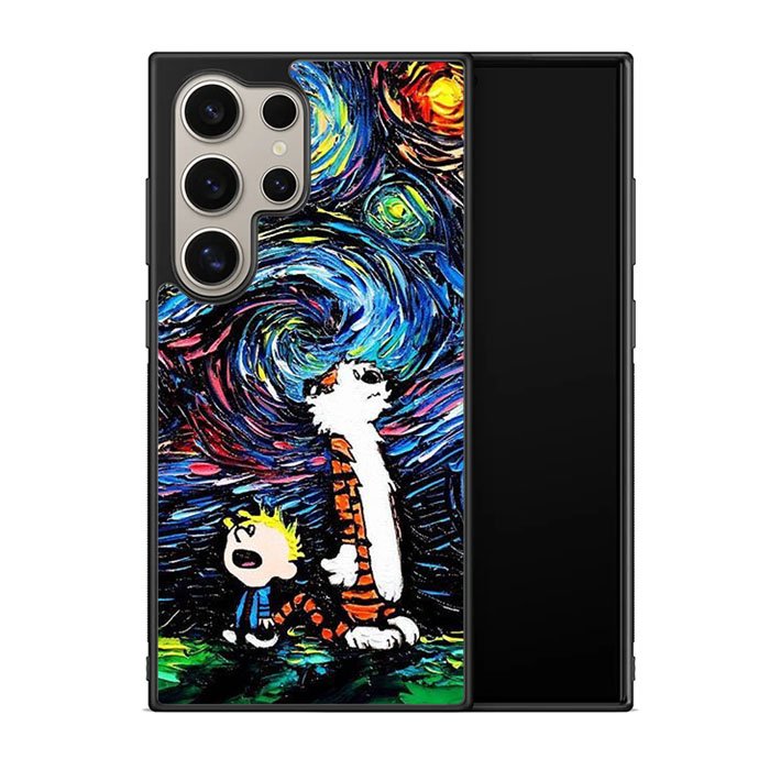 Calvin and Hobbes Art Starry Night X9177 Samsung Galaxy S24 Ultra 5G Case