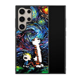 Calvin and Hobbes Art Starry Night X9177 Samsung Galaxy S24 Ultra 5G Case
