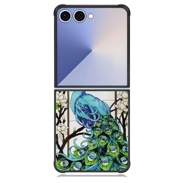 peacock stained glass X9167 Samsung Galaxy Z Flip 7 Case