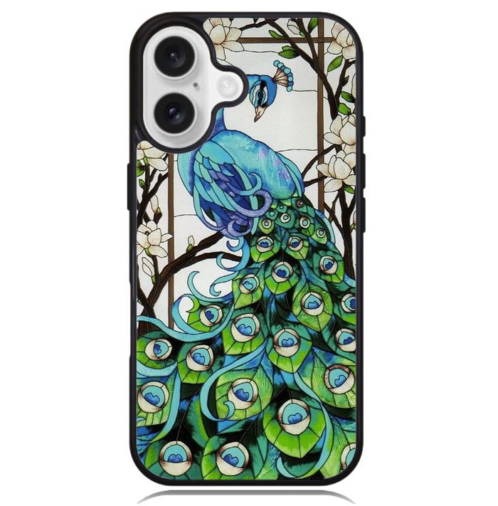 peacock stained glass X9167 iPhone 16 Case