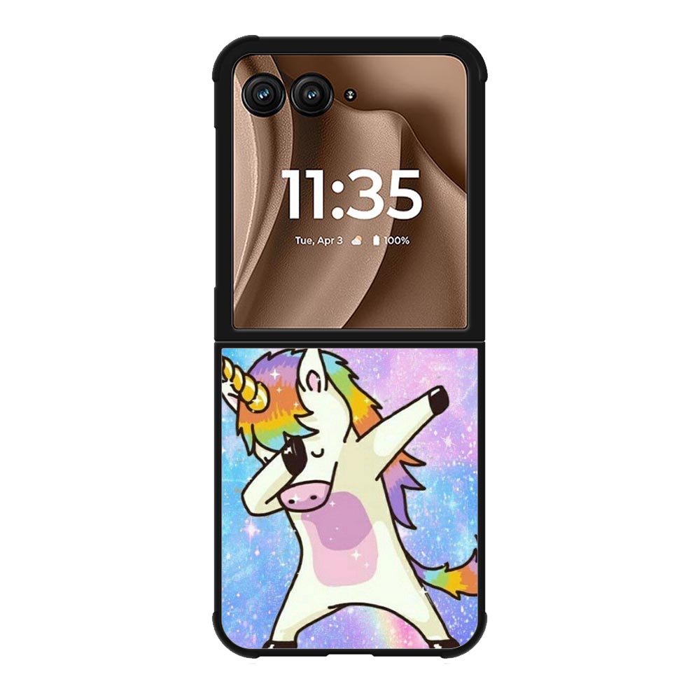 Dabbing Unicorn Rainbow X9358 Motorola Moto RAZR Plus 2025 Case