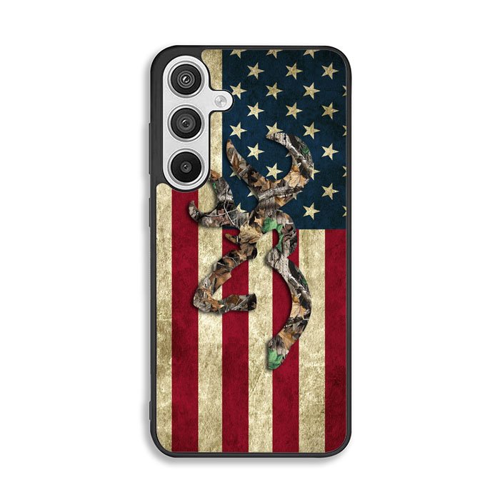 Browning Deer Real Tree Camo USA Flag Samsung Galaxy A26 Case FE7756