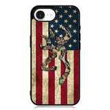 Browning Deer Real Tree Camo USA Flag iPhone 16e Case