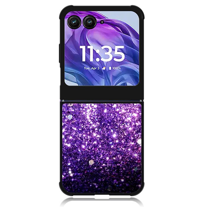 Purple Sparkling Glitter Motorola Moto Razr 2024 , Moto Razr 50 Case
