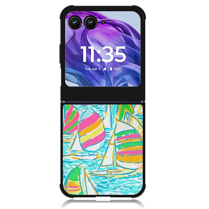 Lilly Pulitzer Sailboat Motorola Moto Razr 2024 , Moto Razr 50 Case
