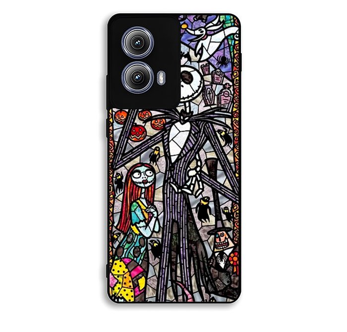 Nightmare Before Christmas Art Glass Motorola Moto Edge 2024 Case FE6176
