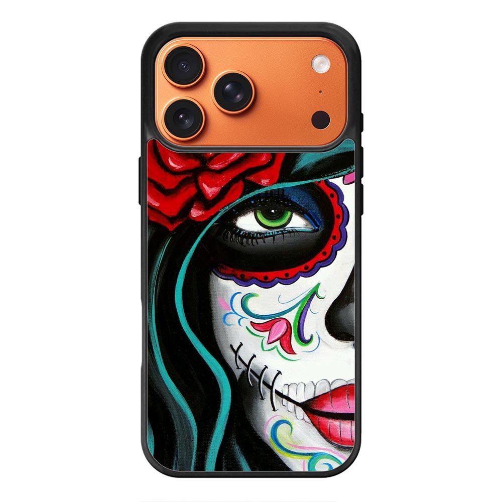 Sugar Skull Acrylic Paintin iPhone 18 Pro Max Case