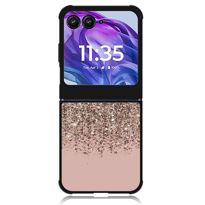 Pink Rose Gold Bronze Glitter Motorola Moto Razr 2024 , Moto Razr 50 Case