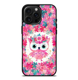 Cute Pink Floral Owl iPhone 16 Pro Max Case FE0195
