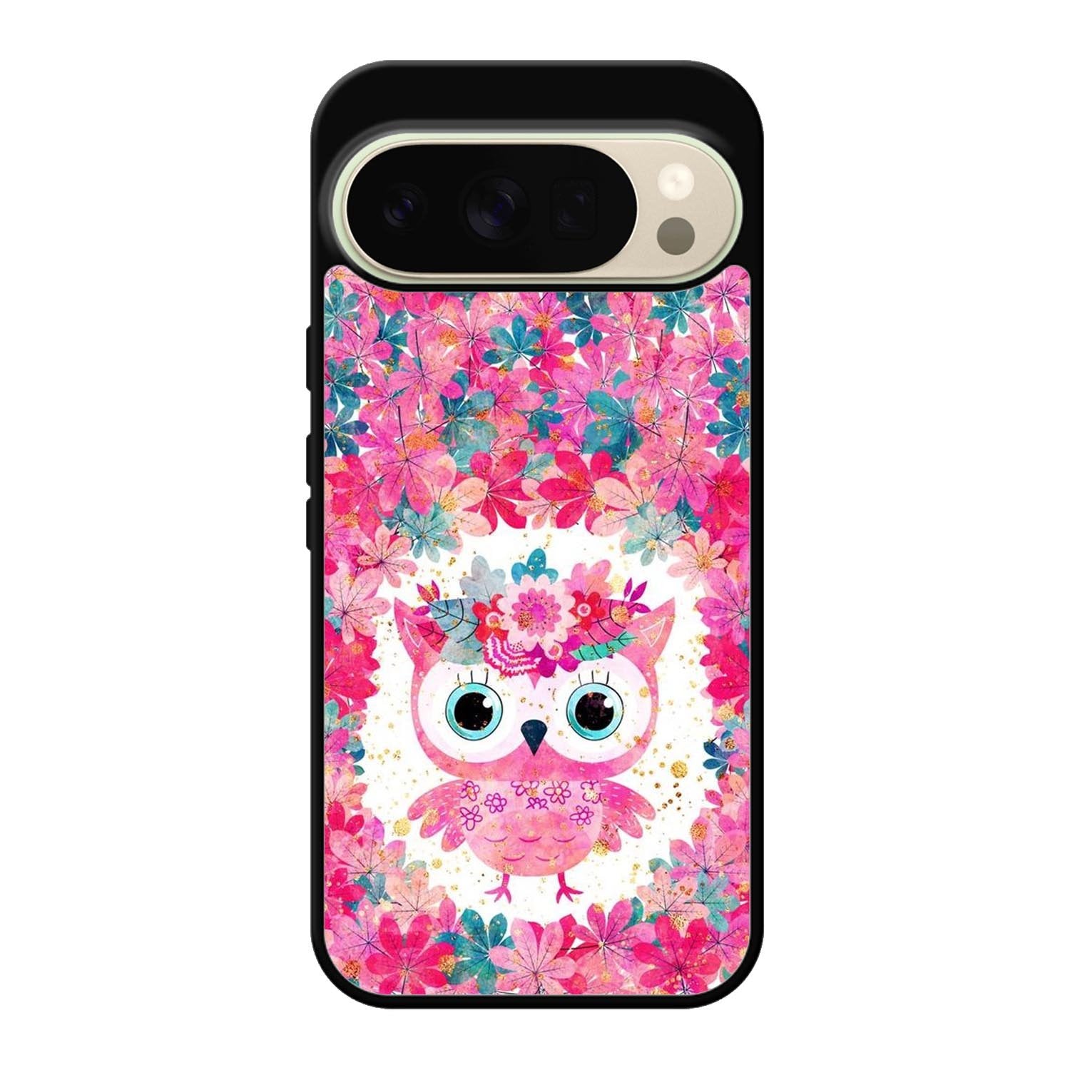 Cute Pink Floral Owl Google Pixel 10 Pro Case FE0195