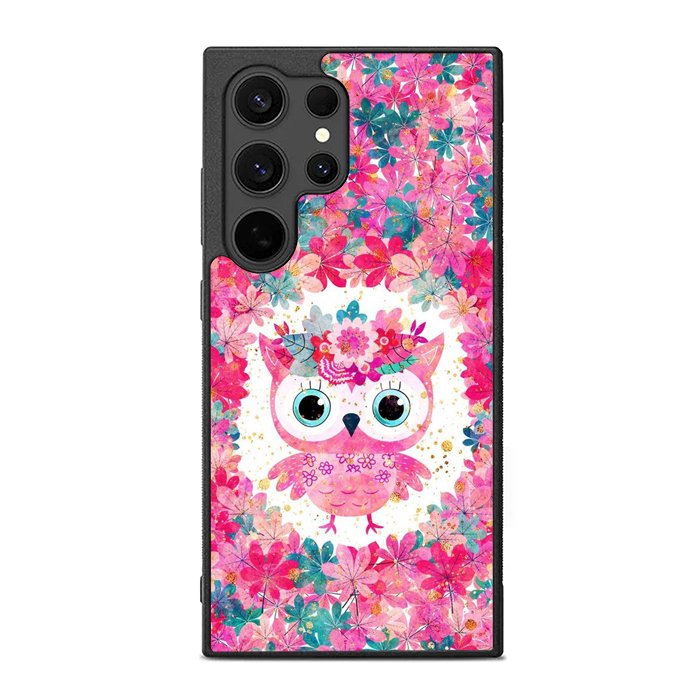 Cute Pink Floral Owl FE0132 Samsung Galaxy S25 Ultra Case