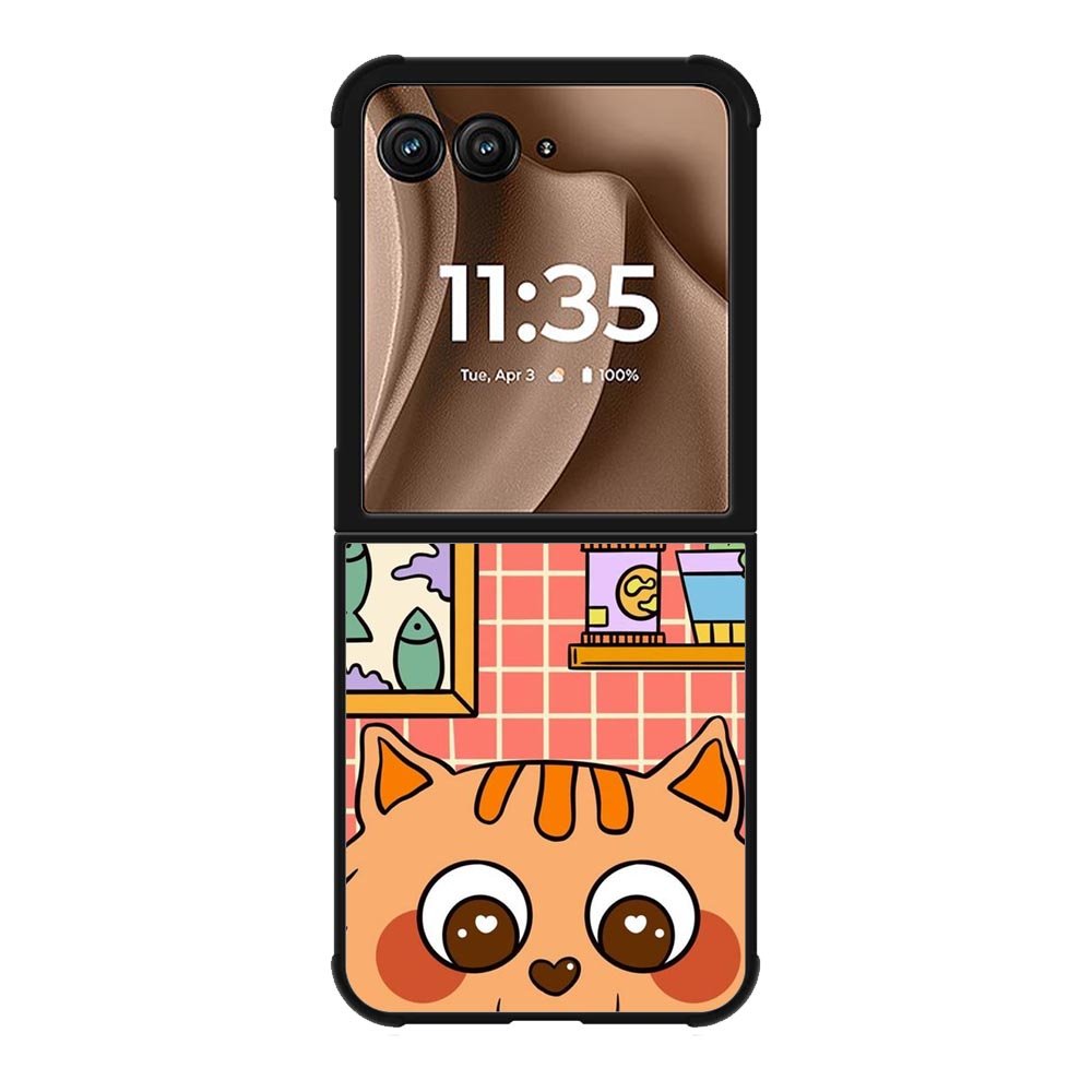 cat eat fish Motorola Moto RAZR Plus 2025 Case FE0137