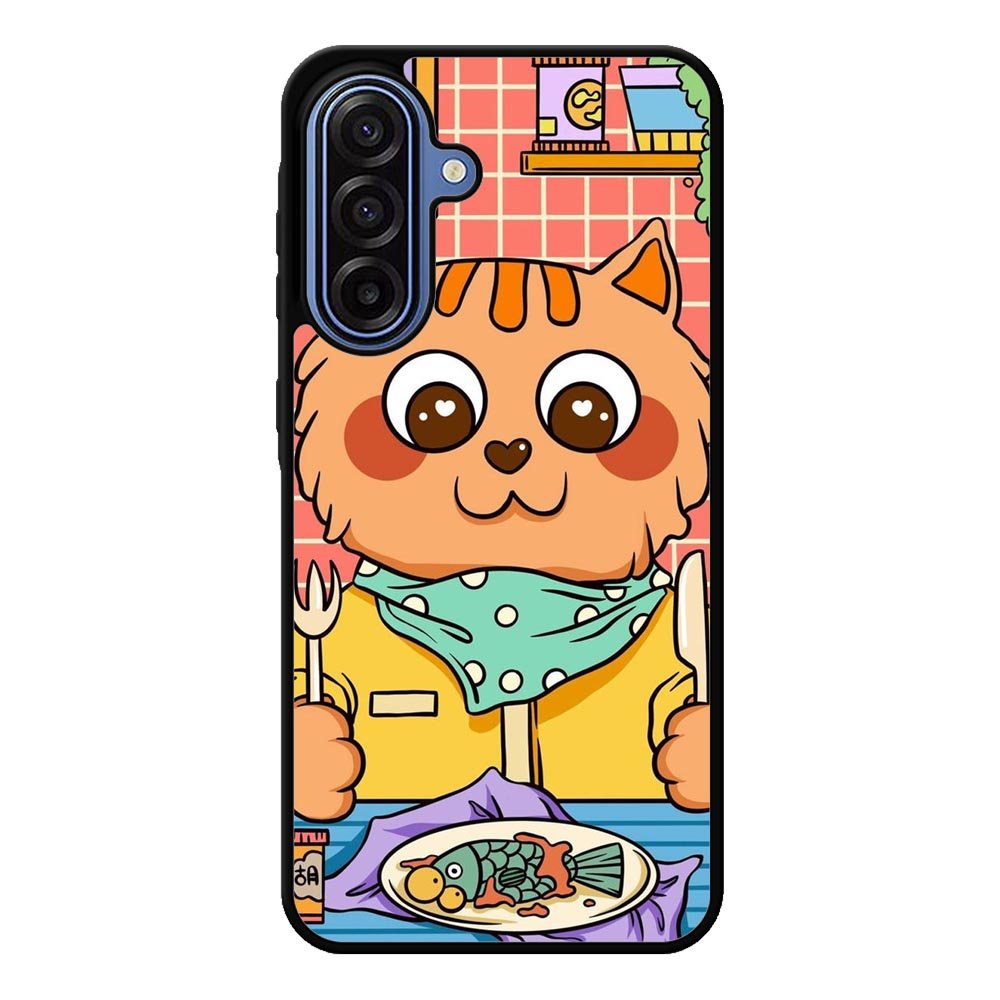 cat eat fish Samsung Galaxy A17 Case FE0137