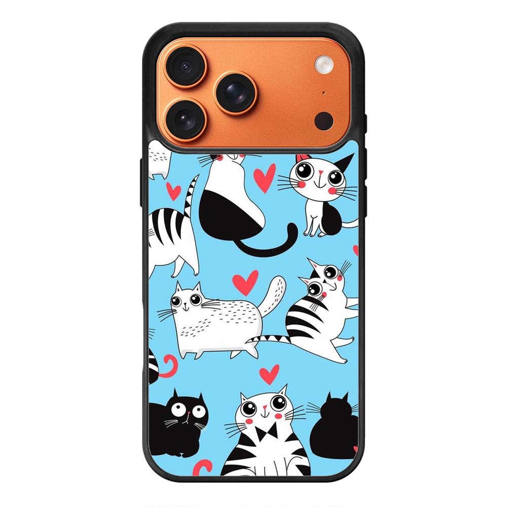 Cats pattern love iPhone 17 Pro Case FE0149