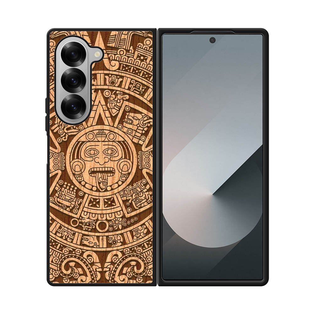 Stylized Aztec Calendar Wood FE0005 Samsung Galaxy Fold 7 5G Case