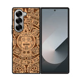 Stylized Aztec Calendar Wood FE0005 Samsung Galaxy Fold 7 5G Case