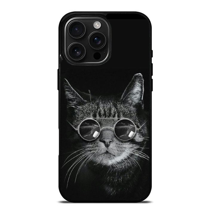 Cat art black iPhone 16 Pro Max Case FE0131