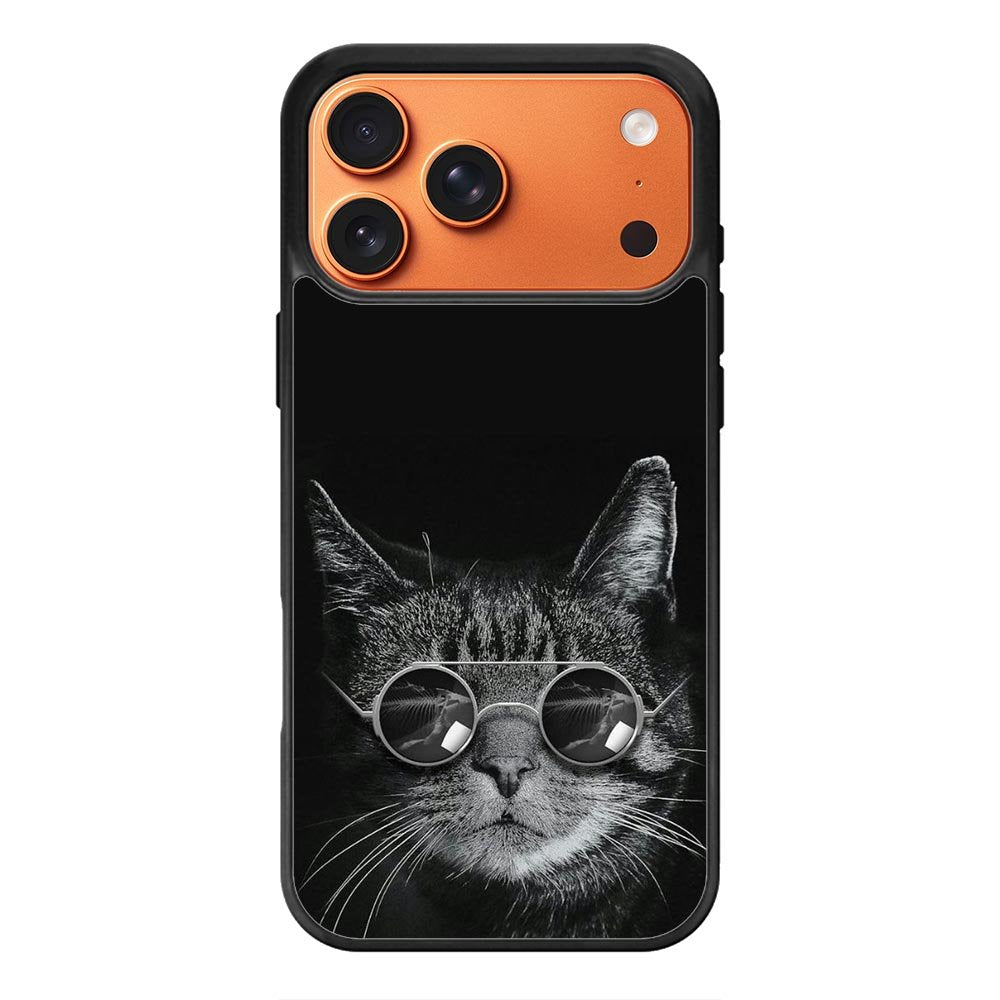 Cat art black iPhone 17 Pro Case FE0131