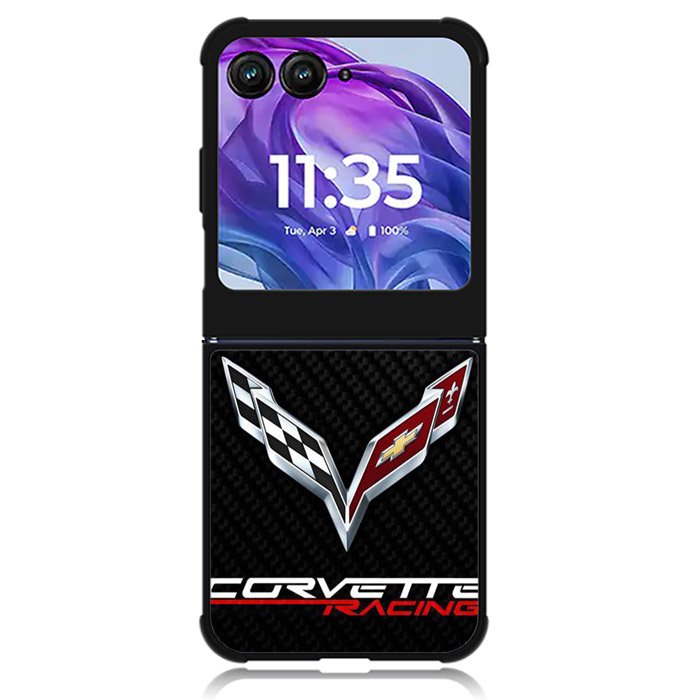 Corvette Logo Carbon 1st Motorola Moto Razr 2024 , Moto Razr 50 Case