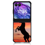 Horse Silhouette On Red Sunset Motorola Moto Razr 2024 , Moto Razr 50 Case