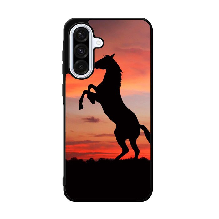 Horse Silhouette On Red Sunset Samsung Galaxy A36 Case FE8085