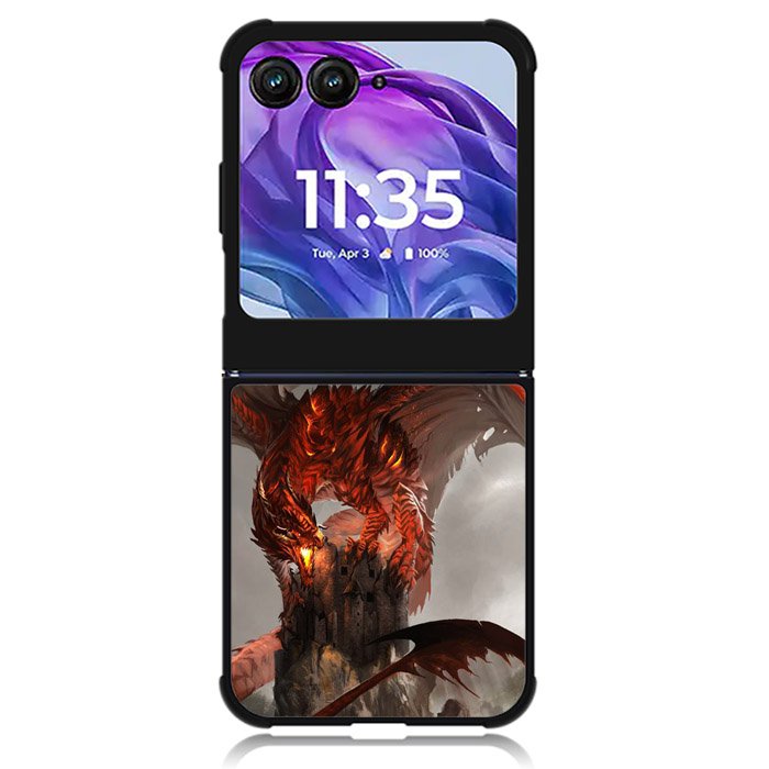 Red Dragon Wallpaper Motorola Moto Razr 2024 , Moto Razr 50 Case