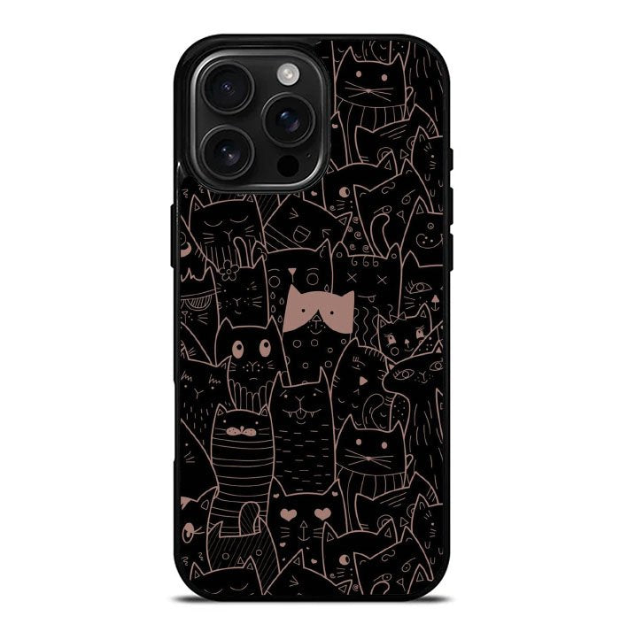 Cat Black Pink FiPhone 16 Pro Max Case FE0133