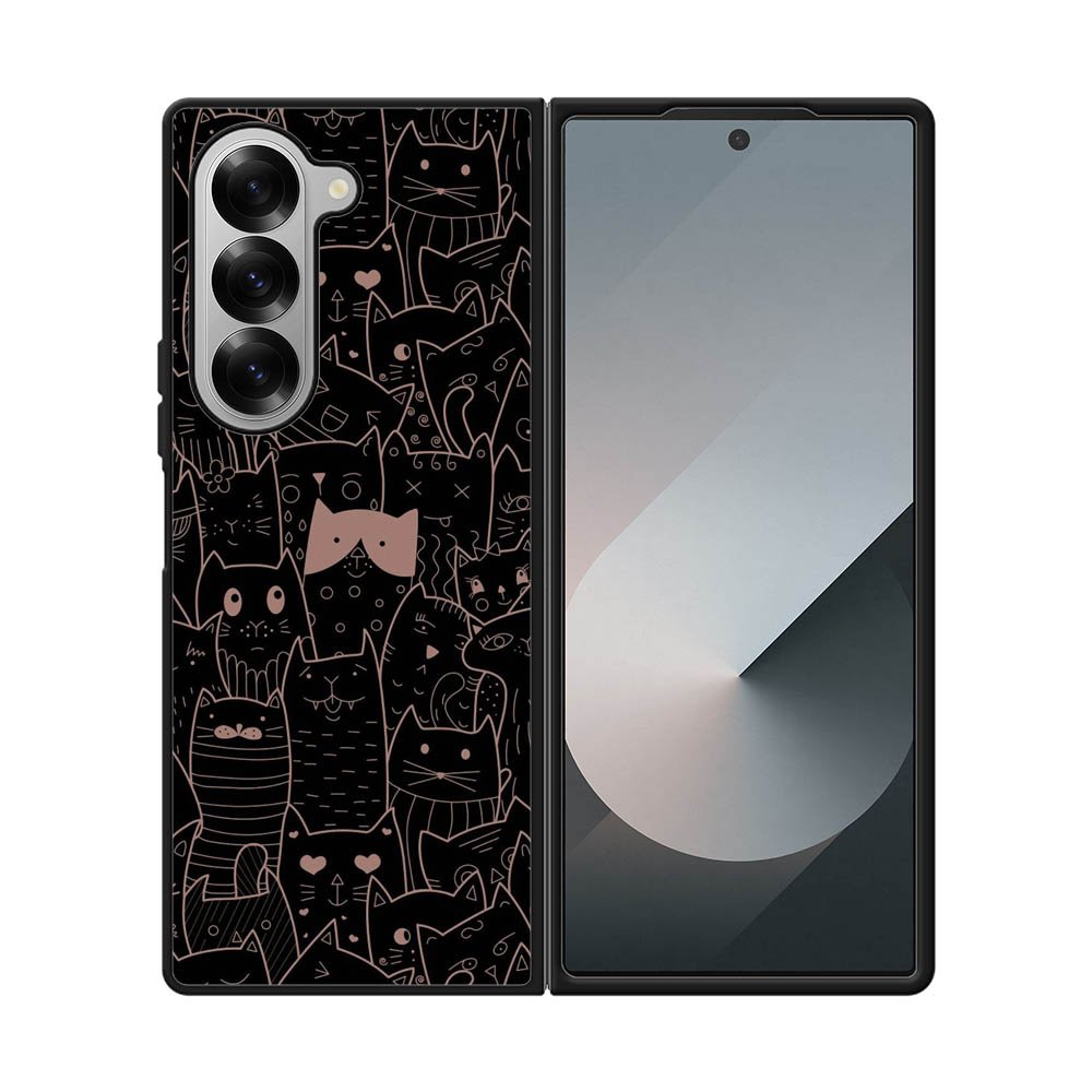 Cat Black Pink FSamsung Galaxy Z Fold 7 5G Case FE0133