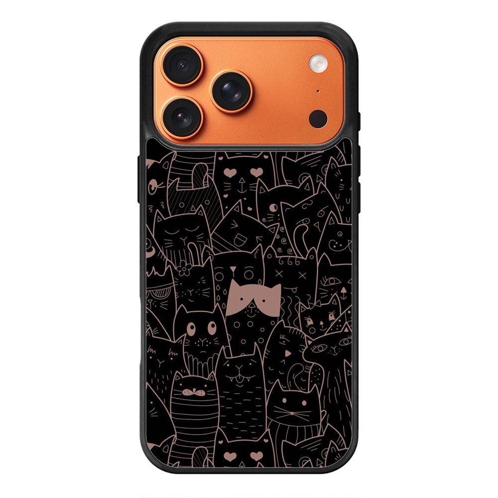 Cat Black Pink FiPhone 17 Pro Max Case FE0133
