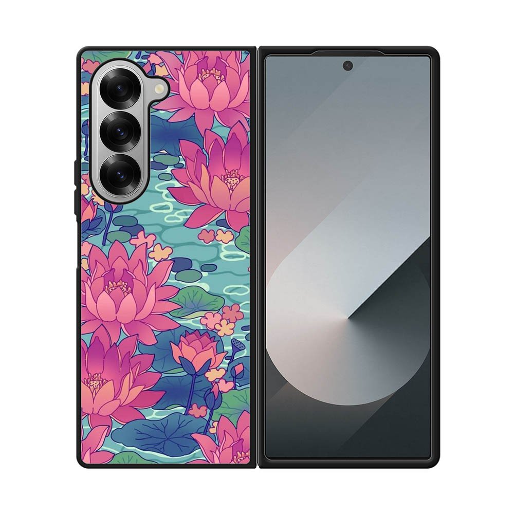 Pink Blue Flower FSamsung Galaxy Z Fold 7 5G Case FE0499