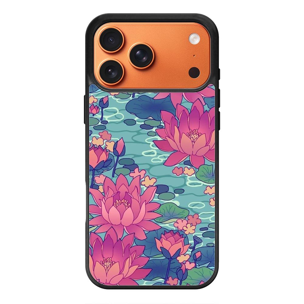 Pink Blue Flower FiPhone 17 Pro Case FE0499