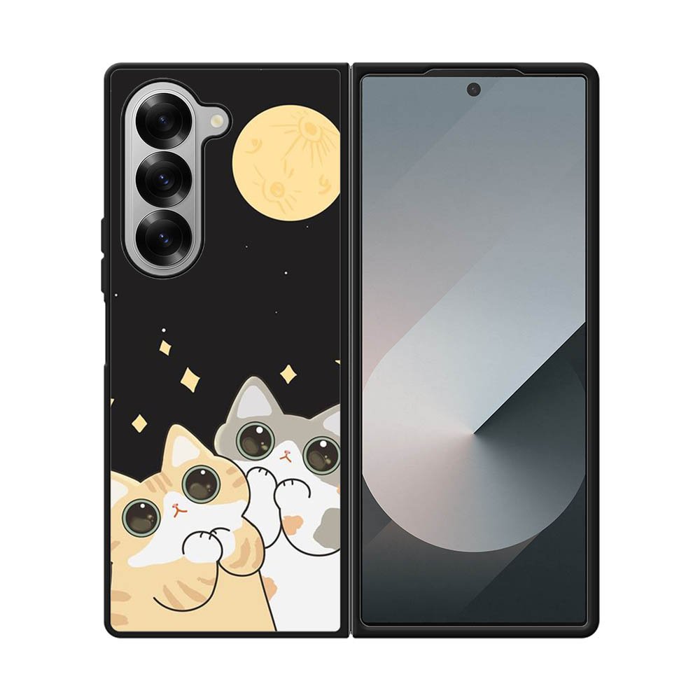 Cat and Moon FSamsung Galaxy Z Fold 7 5G Case FE0130